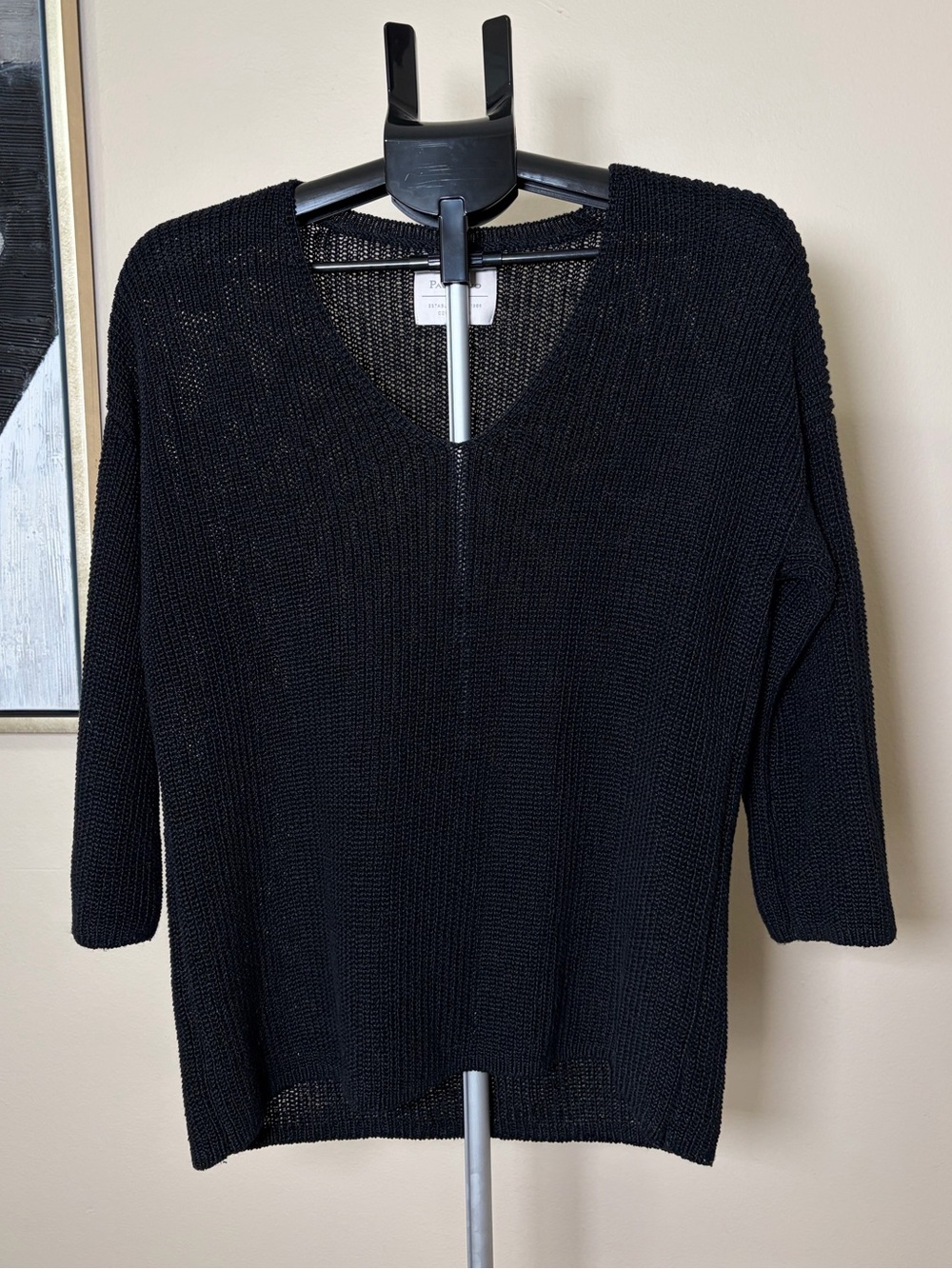 Part Two Copenhagen Pure Linen V-Neck Knit Sweater Fisherman Minimalist Large